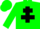 Silk - Green body, black cross of lorraine, green arms, green cap