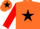 Silk - Orange, Black star, Red sleeves, Orange cap, Black star