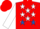Silk - Red, white stars on white trimmed royal blue cross sashes, white sleeves