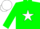 Silk - green, white star, white cap