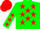 Silk - Green body, red stars, green arms, red stars, red cap