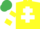 Silk - Yellow, white cross of lorraine, white and yellow hooped sleeves, emerald green cap