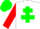 Silk - White body, green cross of lorraine, red arms, green cap