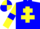Silk - Blue, Yellow Cross Of Lorraine, Yellow Arms, Blue Armlets, Yellow and Blue Quartered cap