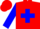 Silk - Red, blue cross, red bar on blue sleeves