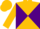 Silk - Gold and purple diagonal quarters, gold sleeves