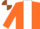 Silk - orange, white stripe, orange sleeves, brown and white quartered cap