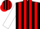 Silk - BLACK AND RED stripes, white sleeves,