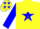 Silk - Yellow, blue star, yellow stars on blue sleeves