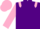 Silk - Purple body, pink epaulets, pink arms, purple hooped, pink cap, purple striped