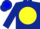 Silk - Dark blue, blue emblem on yellow ball