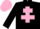 Silk - Black, Pink Cross of Lorraine and cap