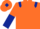 Silk - Orange, dark blue epaulets, halved sleeves, orange cap dark blue diamond