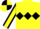 Silk - Yellow body, black triple diamond, yellow arms, black seams, yellow cap, black quartered