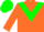 Silk - Orange, green chevron and cap