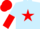 Silk - Light Blue, red star, halved sleeves and cap