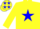 Silk - Yellow, Blue star and stars on cap