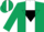 Silk - dark green, white stripe, black inverted triangle