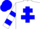 Silk - White, Blue cross of Lorraine, Hooped sleeves, Blue cap