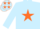Silk - light blue, orange star, light blue cap,orange stars