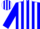 Silk - Blue, white panels, white stripes on blue sleeves