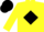 Silk - Yellow body, black diamond, yellow arms, black cap