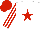 Silk - White, Red Star, White sleeves, red stripes, Red cap