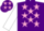 Silk - purple, pink stars, white sleeves, orange cap, pink stars