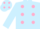 Silk - light blue, pink spots, light blue sleeves, light blue cap, pink spots
