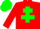 Silk - red, green cross of lorraine, green cap