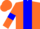 Silk - Orange, Blue stripe, blue armlets