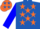 Silk - Royal blue, orange stars on back, orange/ blue opposing sleeves