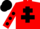 Silk - Red, Black Cross of Lorraine, Red sleeves, Black spots, Black cap