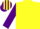 Silk - Yellow, Purple sleeves, yellow and purple striped cap