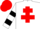 Silk - White, Red cross of Lorraine, White and Black hooped sleeves, Red cap