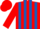 Silk - Red and Royal Blue stripes, Red sleeves and cap