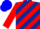Silk - Dark Blue and Red diagonal stripes, Red sleeves, Blue cap
