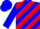 Silk - Blue and Red diagonal stripes, Blue sleeves and cap