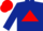 Silk - dark blue, red triangle and cap