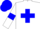 Silk - White body, blue cross belts, white arms, blue armlets, blue cap
