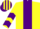 Silk - Yellow, purple stripe, Yellow sleeves, Purple chevrons, Yellow and Purple striped cap