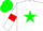 Silk - White, green star, Red Armlets, green cap