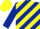 Silk - Dark Blue and Yellow diagonal stripes, Dark Blue sleeves, Yellow cap