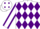 Silk - White body, purple diamonds, white arms, purple seams, white cap, purple diamonds