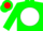 Silk - Green, red 'b' on white ball