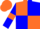 Silk - Orange body, blue quartered, blue arms, orange armlets, orange cap