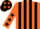 Silk - orange, black stripes, stars on sleeves and cap