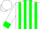 Silk - White, green cloverleaf, white c, green stripes & cuffs