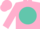 Silk - Pink, white 'jb3' on turquoise ball, pink cap
