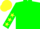 Silk - Hunter green, yellow 'wo', yellow stars on sleeves, yellow cap